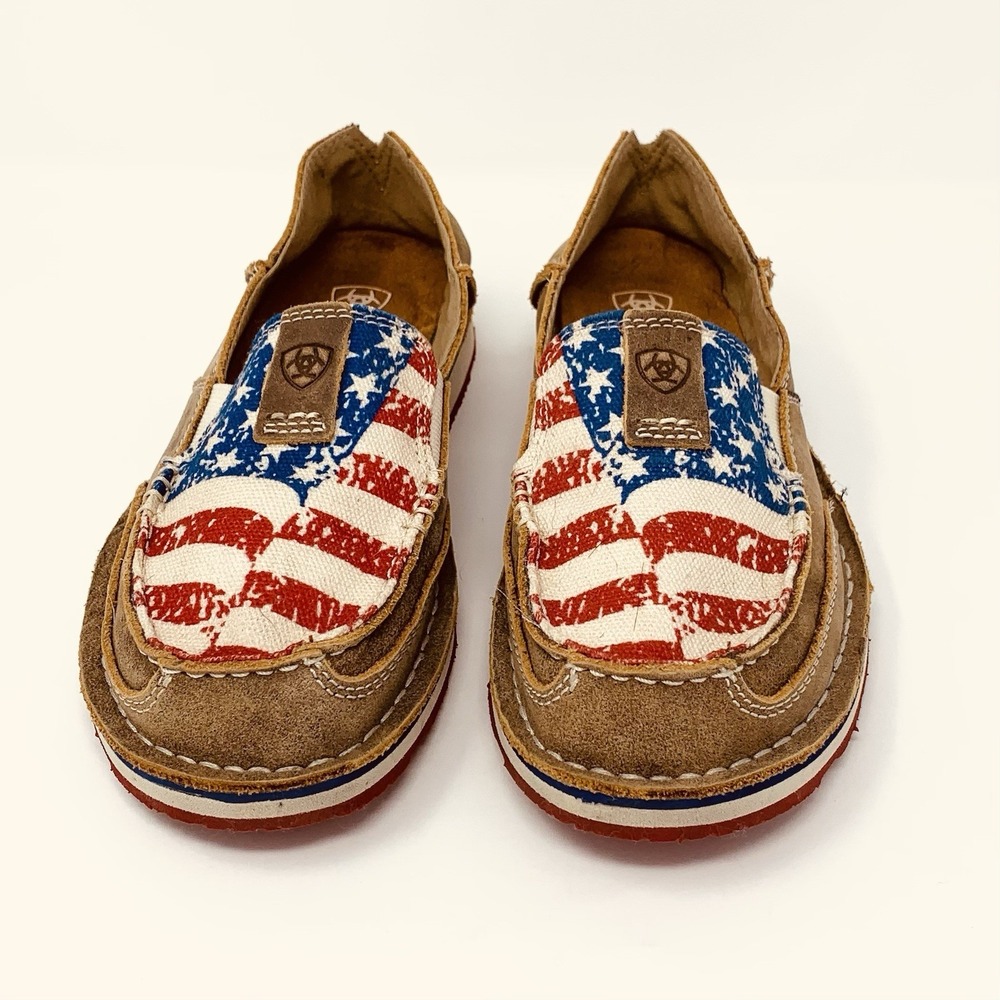 Ariat Women's Leather Suede Loafers Size 6 American Flag Style 10040359 - Picture 6 of 6